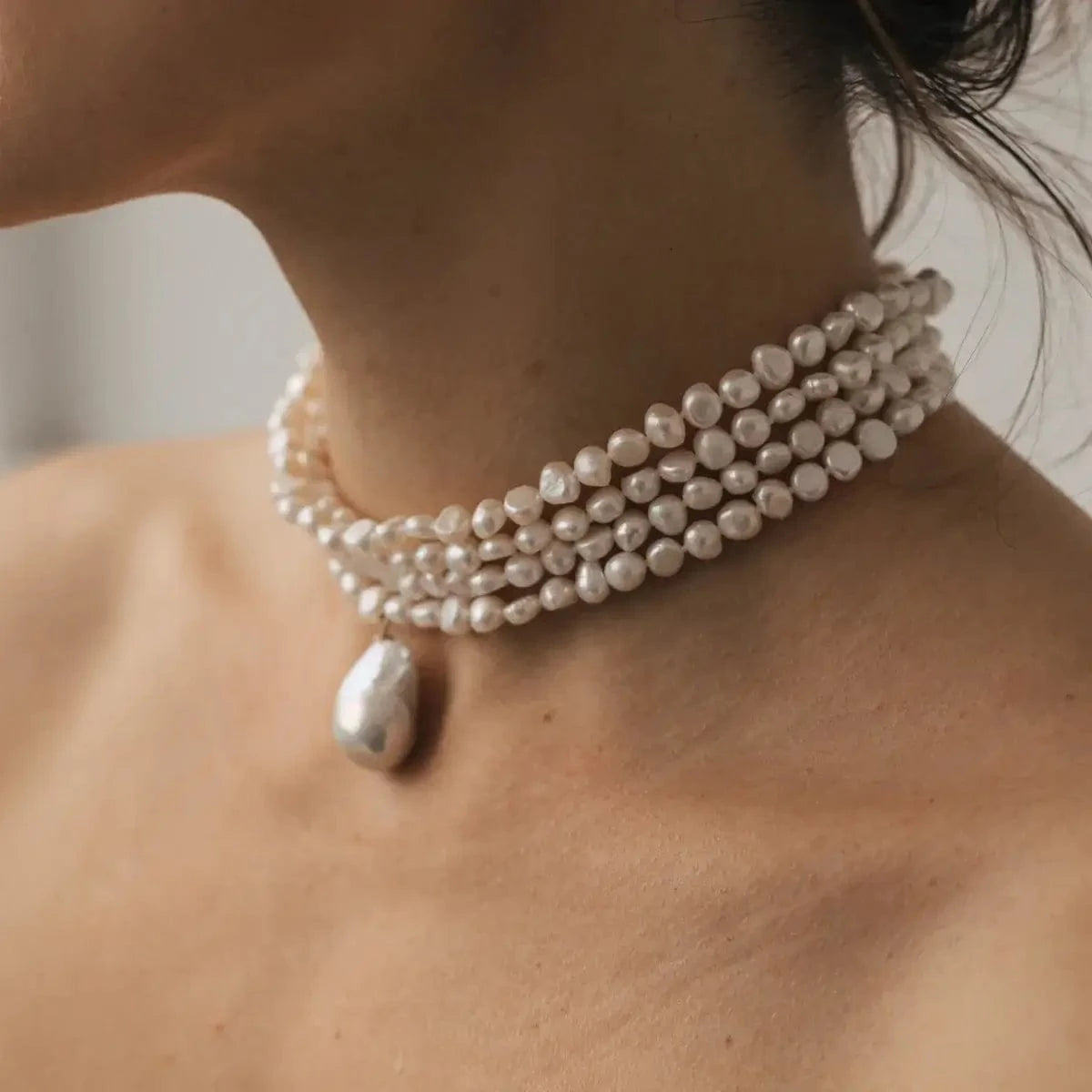 ◇roaju◇ big pearl point necklace 14K]CLASSIC PEARL POINT NECKLACE - roaju
