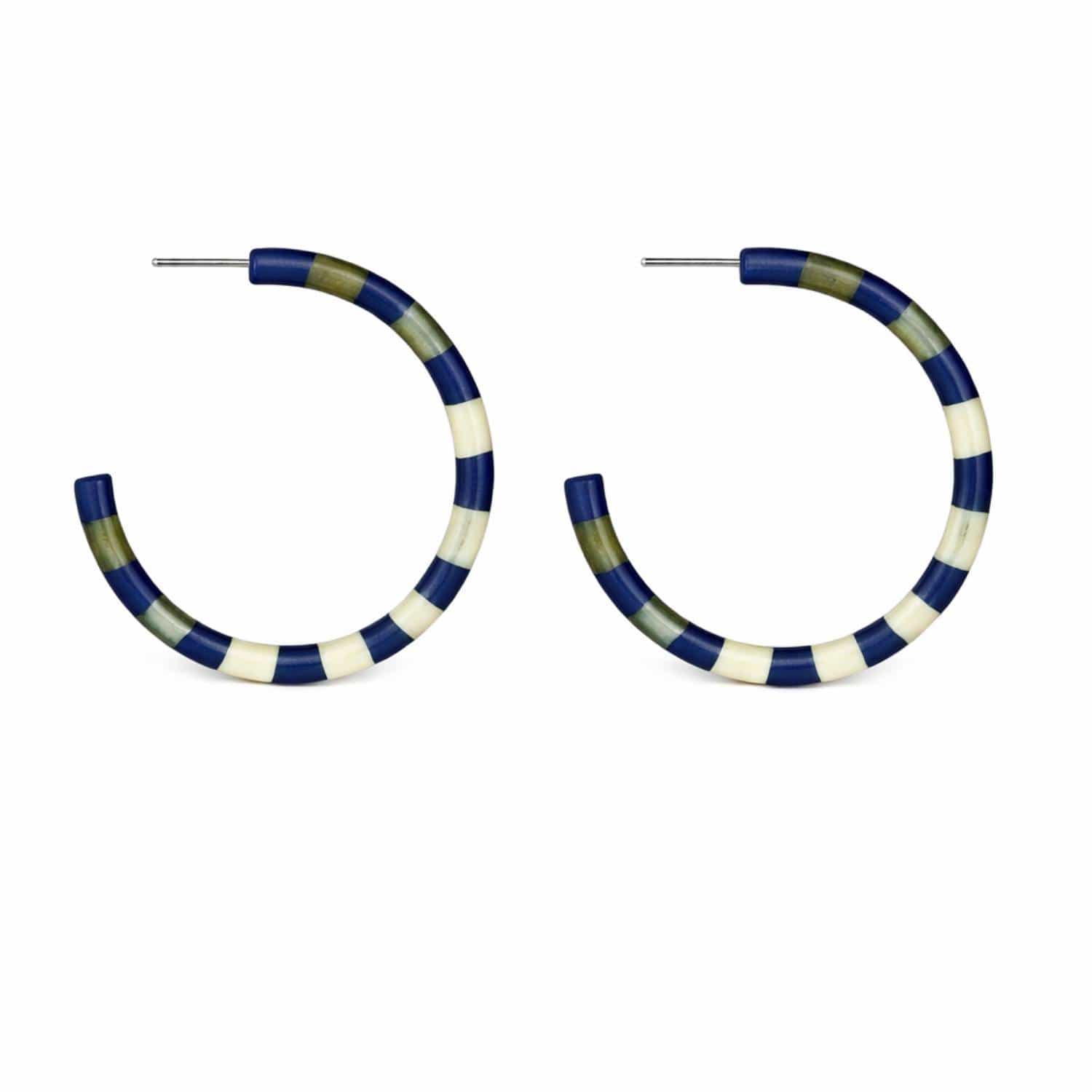 Horizon Hoop Earrings – bold blue summer hoops that stay cool