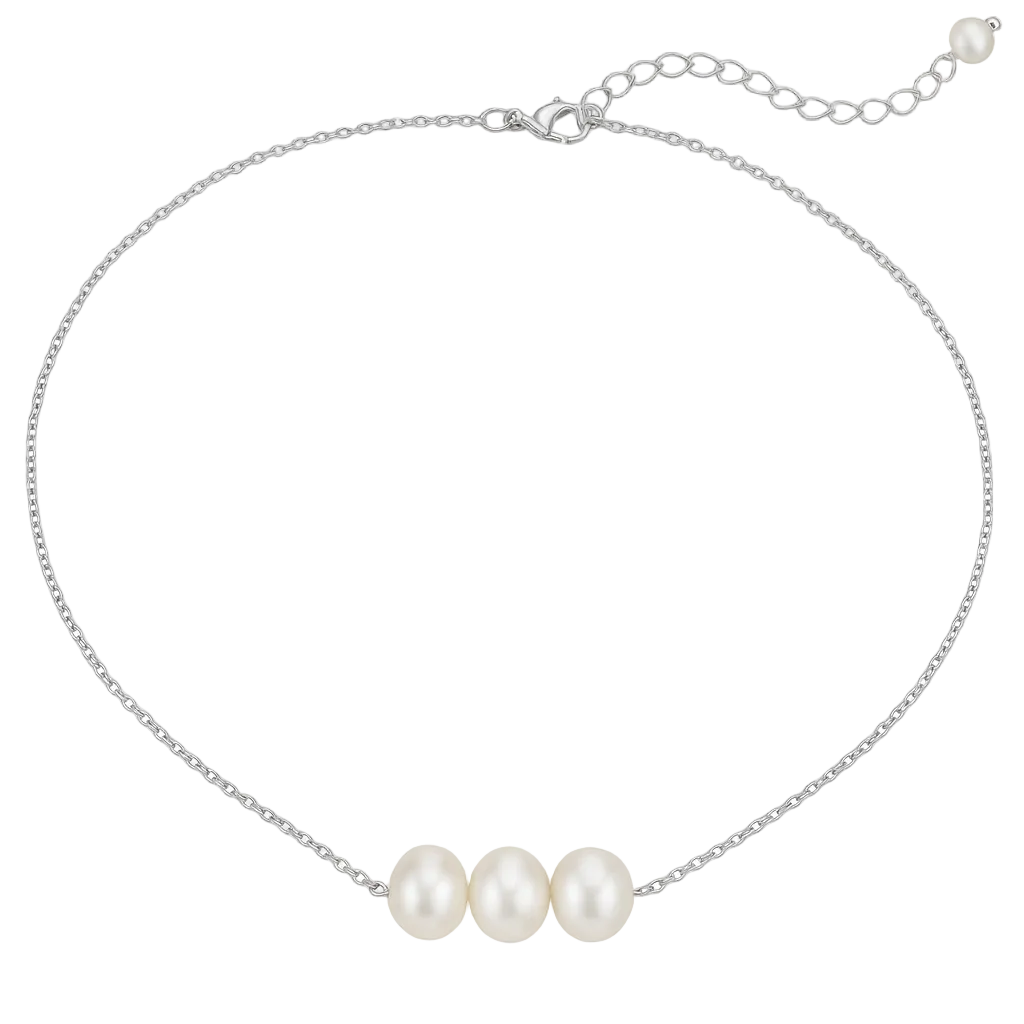 Oreon Silver Chain Necklace – Freshwater Pearls – pearlcode