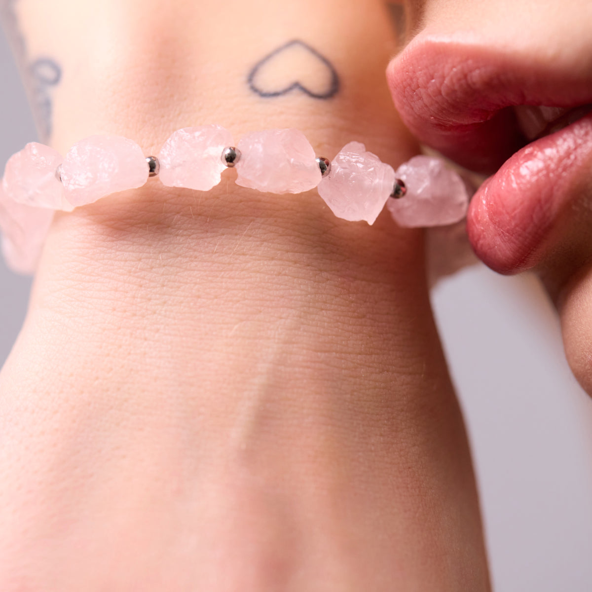 Candy Blush pink quartz bracelet and silver