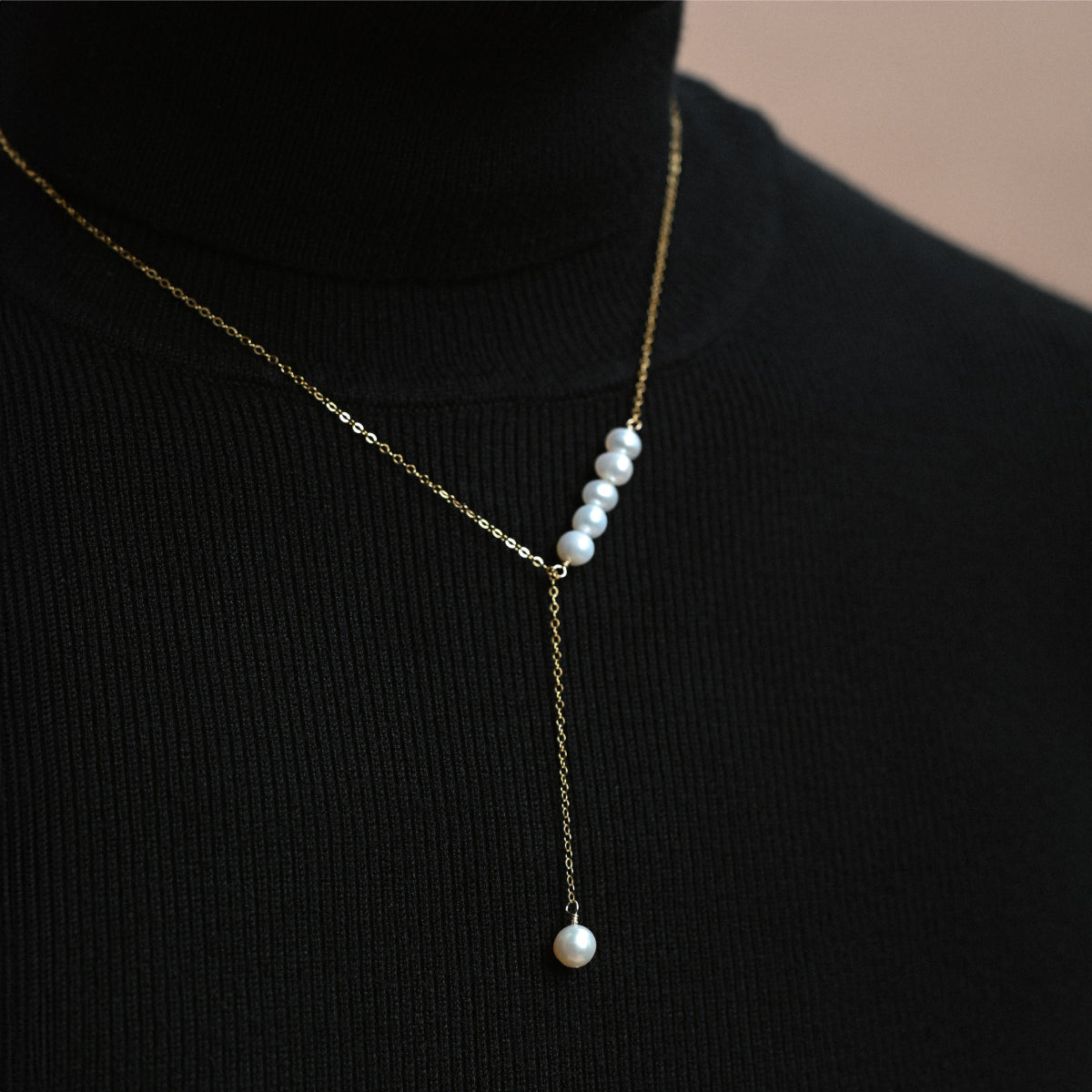 gold-filled necklace with white freshwater pearls, Eva collection