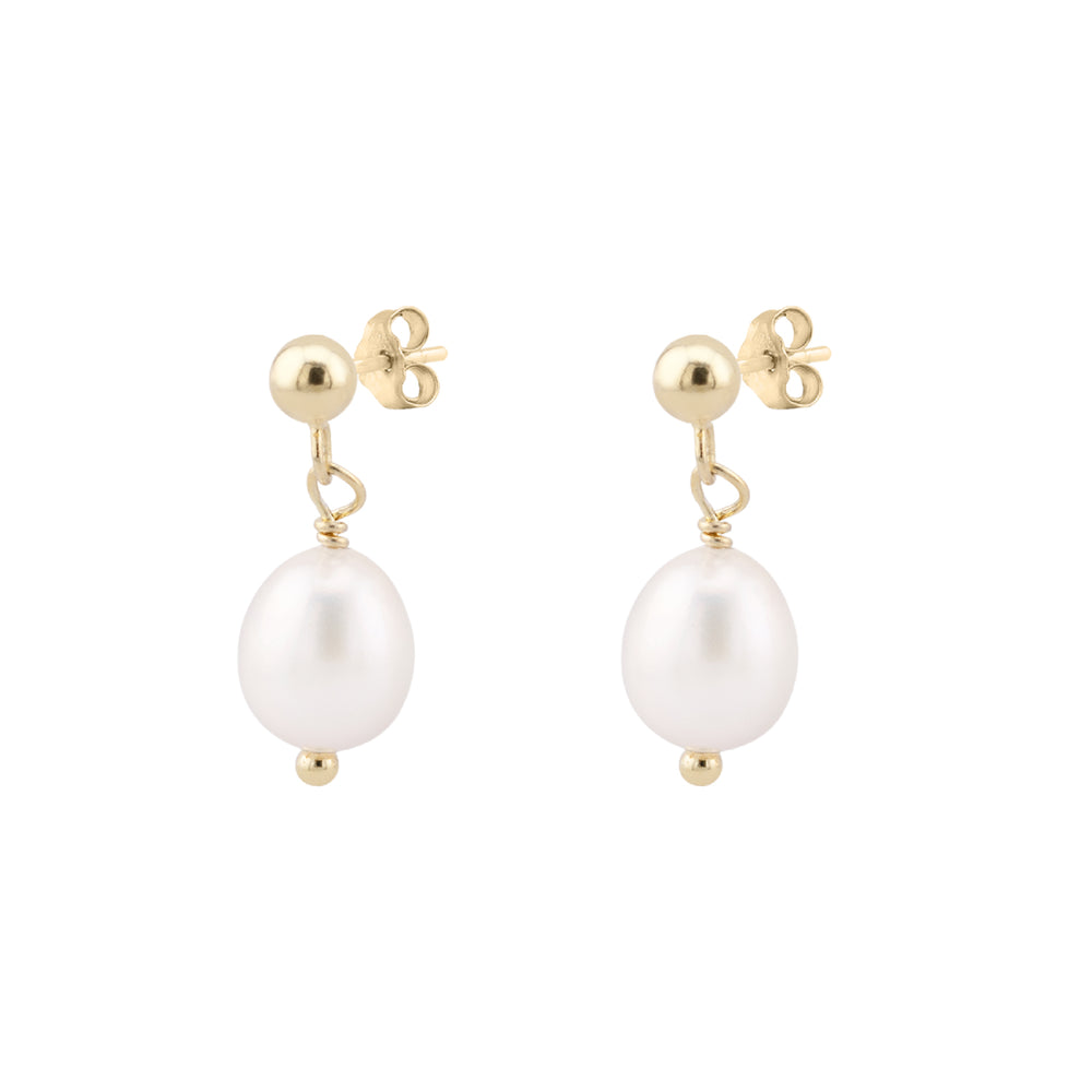 Drop earrings with baroque white pearl