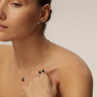 Luna Yellow Gold Black Pearl Stud Earrings pearlcode.co photo