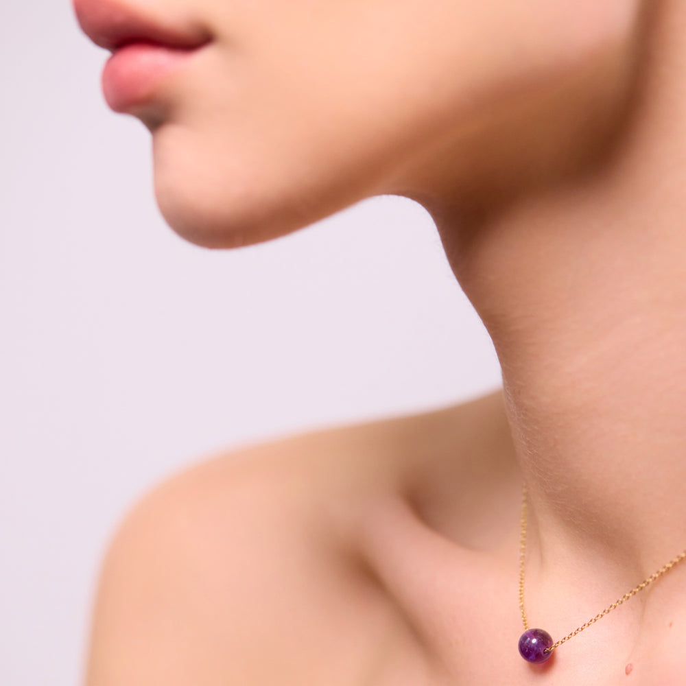 Purple Dream amethyst necklace, gold-filled chain