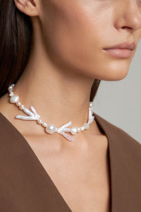 Sunray Pearl Necklace with baroque and keshi pearls by pearlcode.co