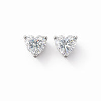 Angel Heart Moissanite Earrings 2 ct, Silver photo