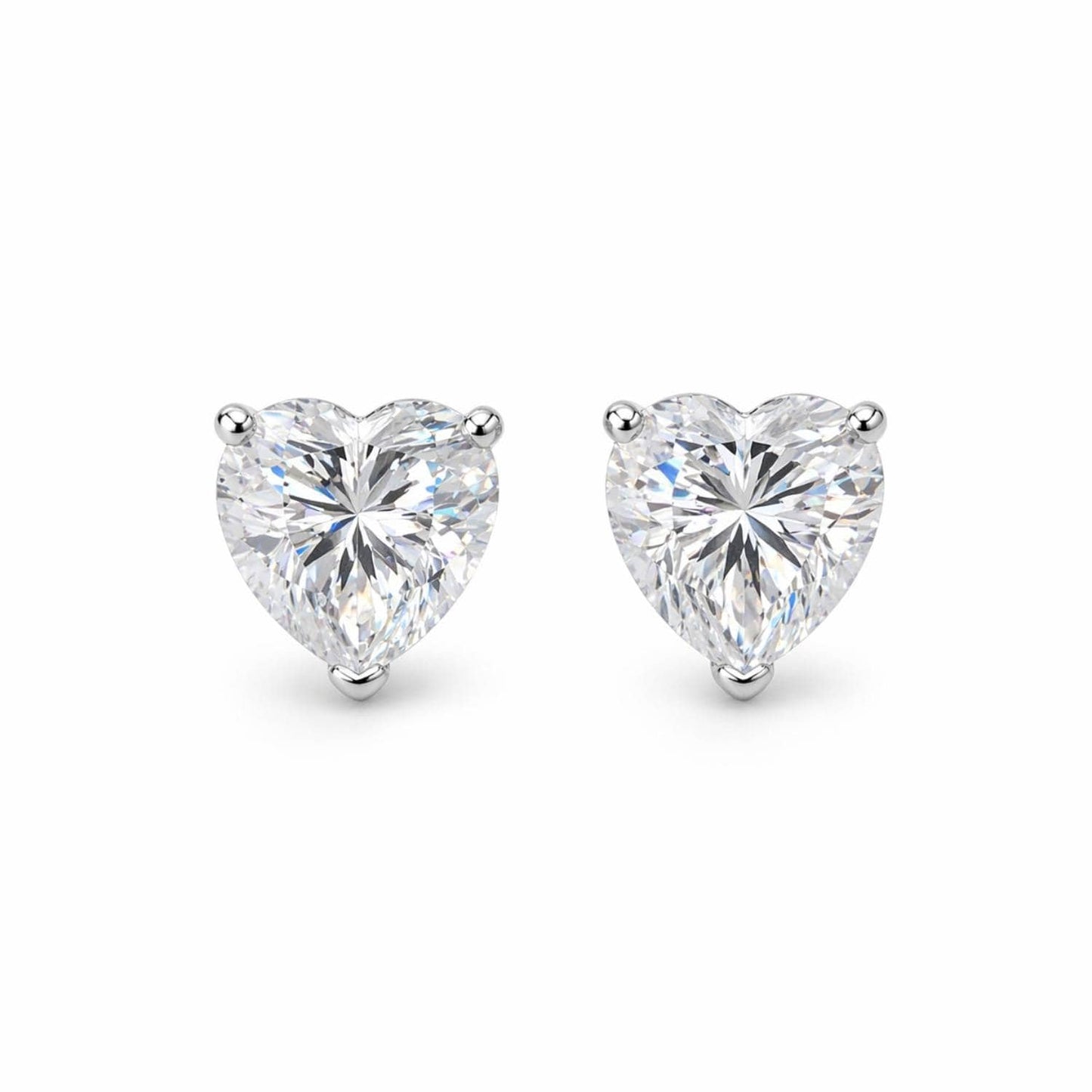 Angel Heart Moissanite Earrings 2 ct, Silver photo