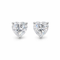 Angel Heart Moissanite Earrings 2 ct, Silver photo
