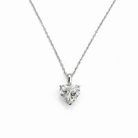Angel Heart Moissanite Necklace, Silver photo