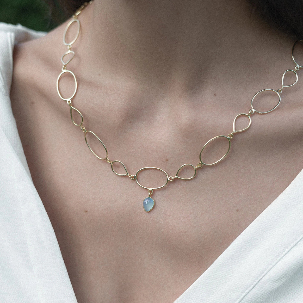 Necklace Muse aqua chalcedony