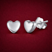 Aria Heart Stud Earrings, Silver photo