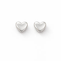 Aria Heart Stud Earrings, Silver photo