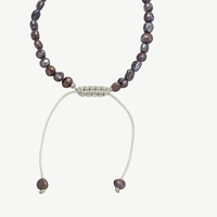 Black Baroque Pearl Bracelet, 5 mm photo