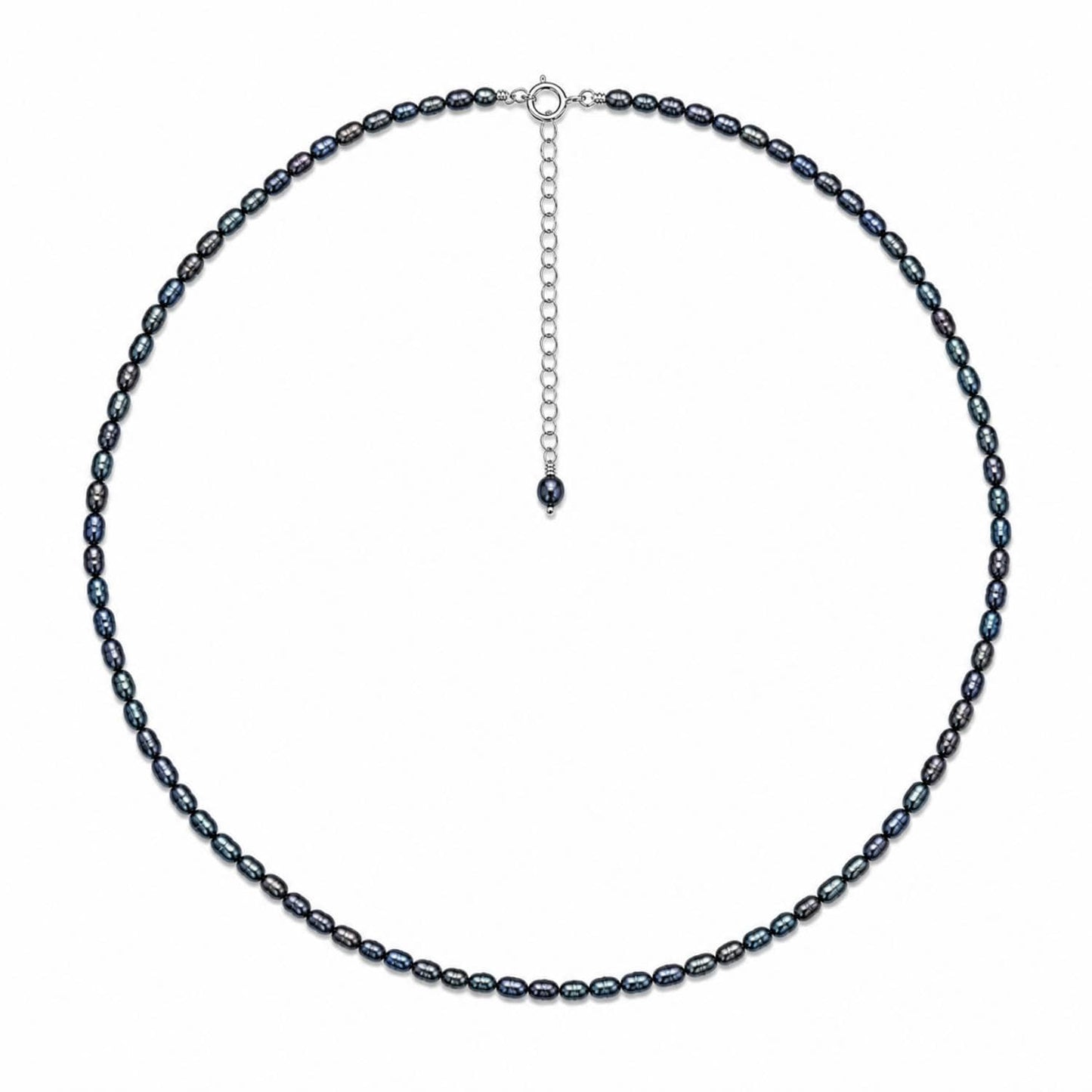 Black Baroque Rice Pearl Choker, 3 mm photo