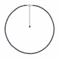 Black Baroque Rice Pearl Choker, 3 mm photo