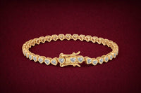 Celine Heart Tennis Bracelet 3 mm, Gold photo
