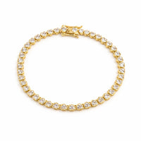 Celine Heart Tennis Bracelet 3 mm, Gold-Plated Silver photo