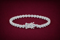 Celine Heart Tennis Bracelet 3 mm, Silver photo
