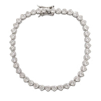 Celine Heart Tennis Bracelet 3 mm, Silver photo