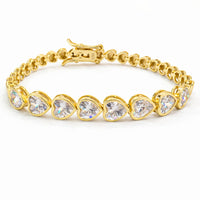 Celine Heart Tennis Bracelet 5 mm, Gold-Plated Silver photo
