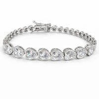 Celine Heart Tennis Bracelet 5 mm, Silver photo