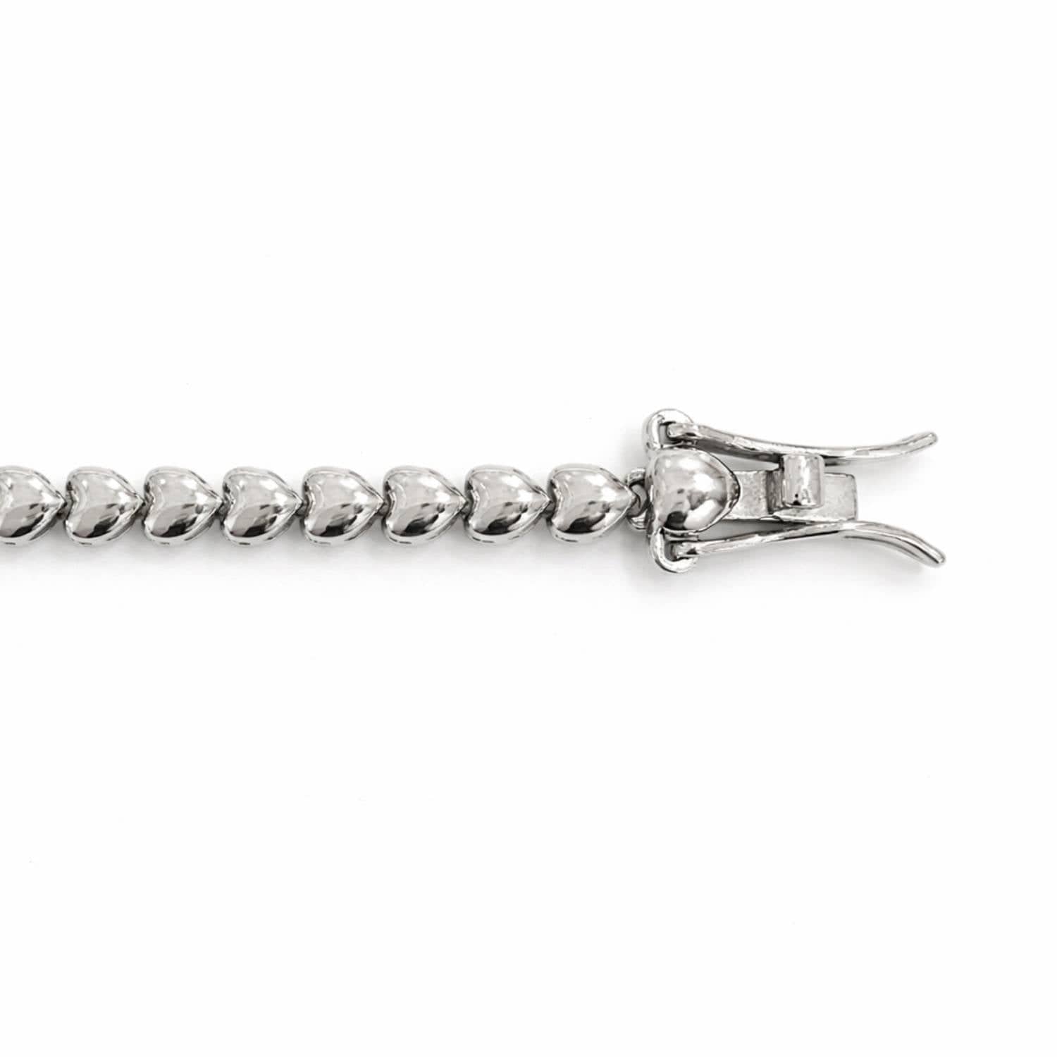 Statement Silver Heart Tennis Bracelet 5 mm With Cubic Zirconia