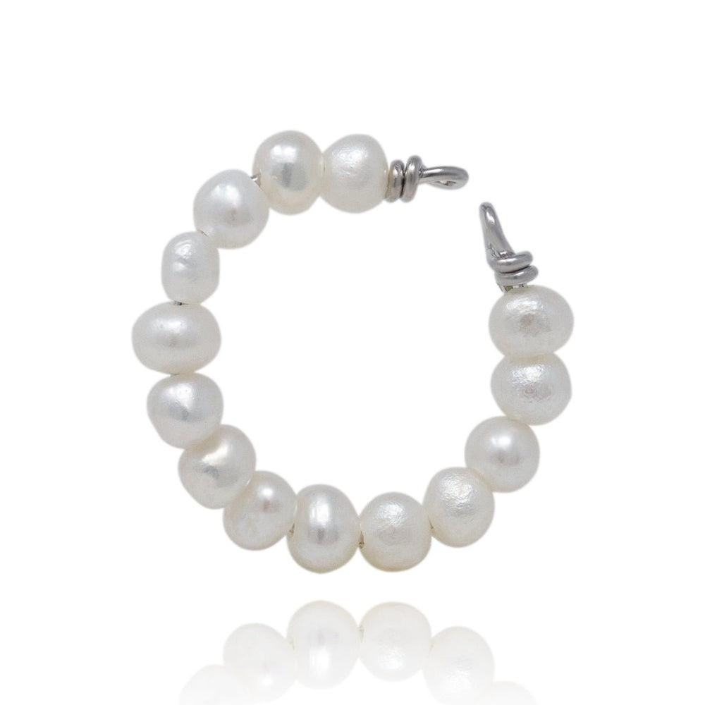 
                  
                    3mm white pearl silver cuff
                  
                