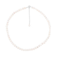 Choker with baroque white pearl 5 mm photo