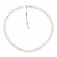 Choker with White Round Baroque Pearls, 6 mm photo