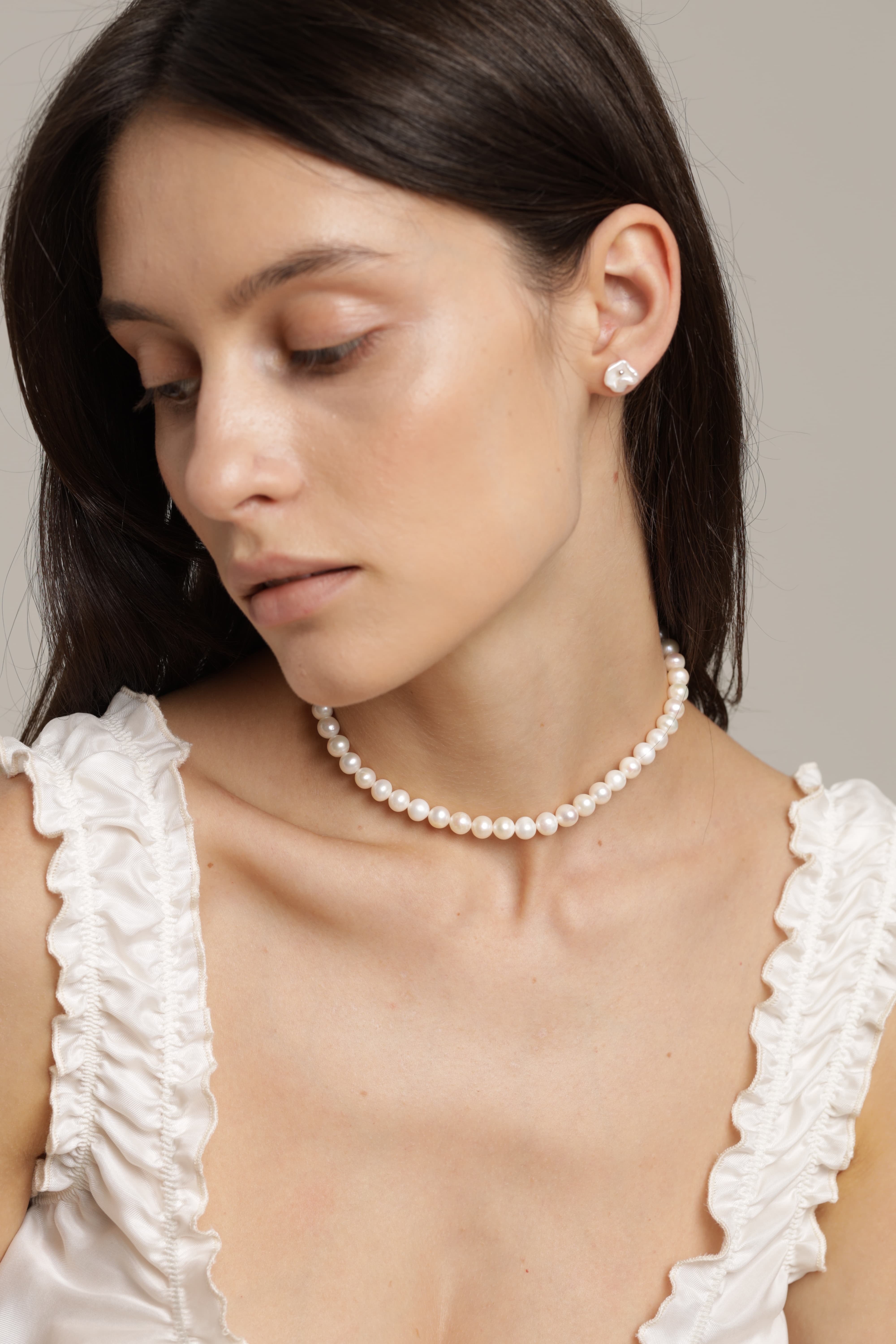 White Baroque Pearl Choker 6mm – Natural pearls – pearlcode
