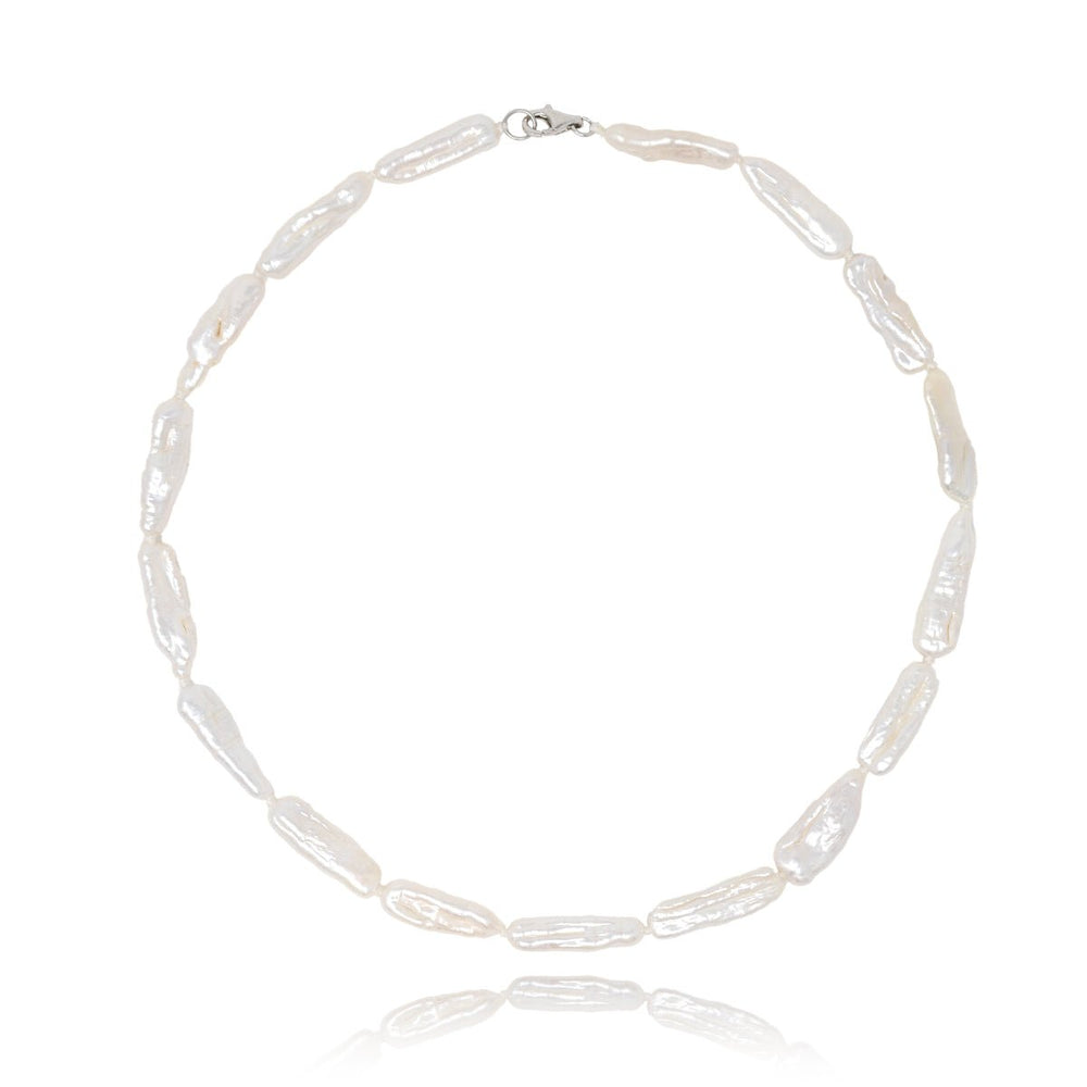 Choker pearl keshi silver Line