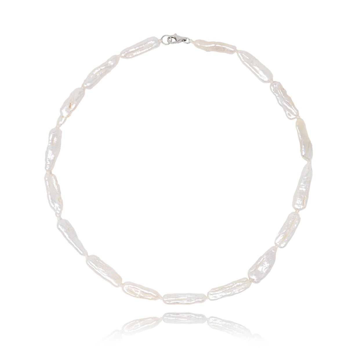 Choker pearl keshi silver Line