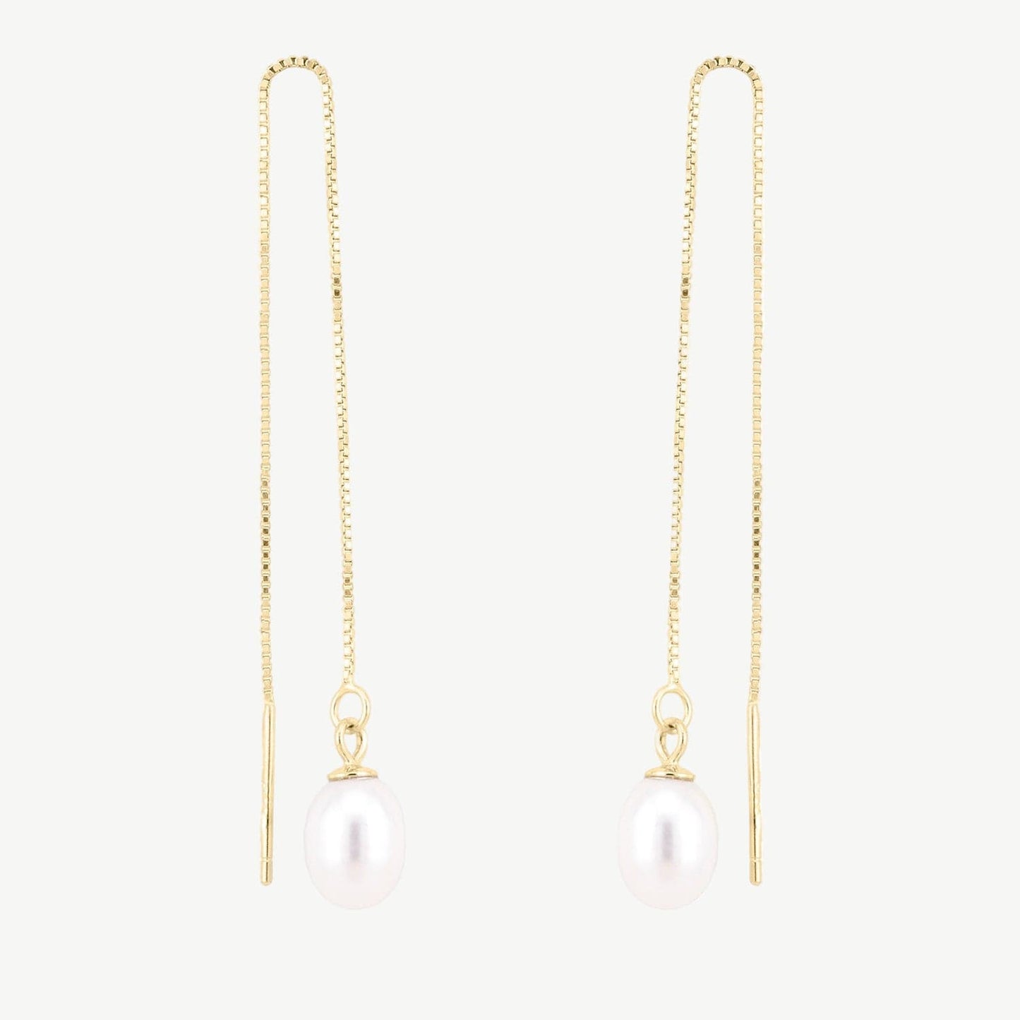 Flow pearl earrings, gold and silver photo