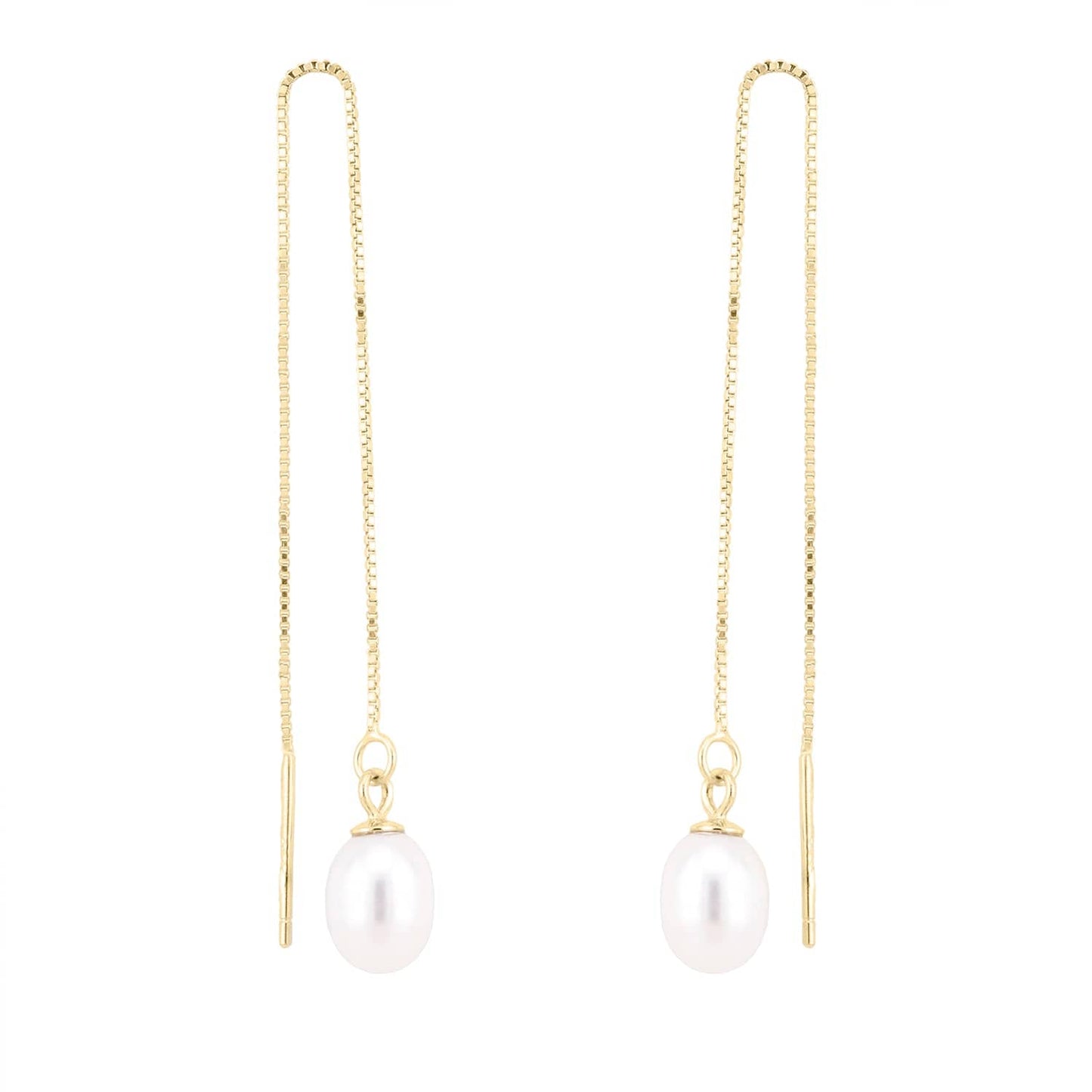 Flow pearl earrings, gold and silver photo