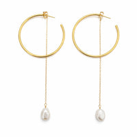 Gold Moon Hoop Earrings 2 in 1 photo