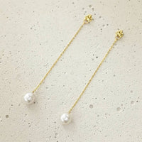 Iconic Long Charm White, Goldfilled 14k photo