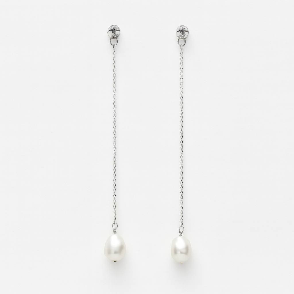 Iconic Long Charm White, Silver photo