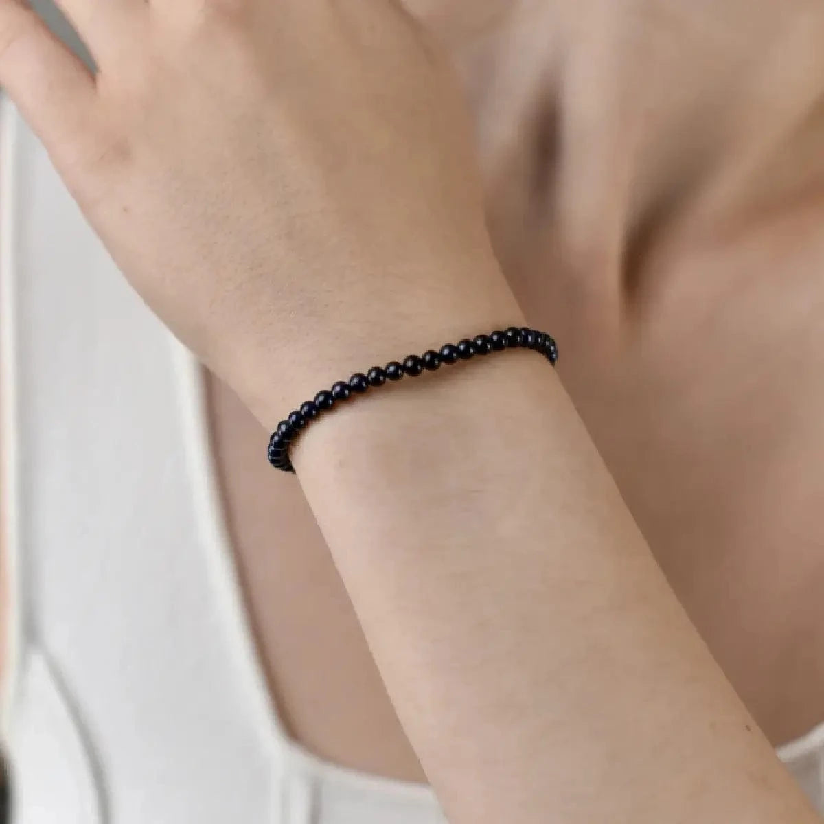 Black Round Pearl Bracelet photo