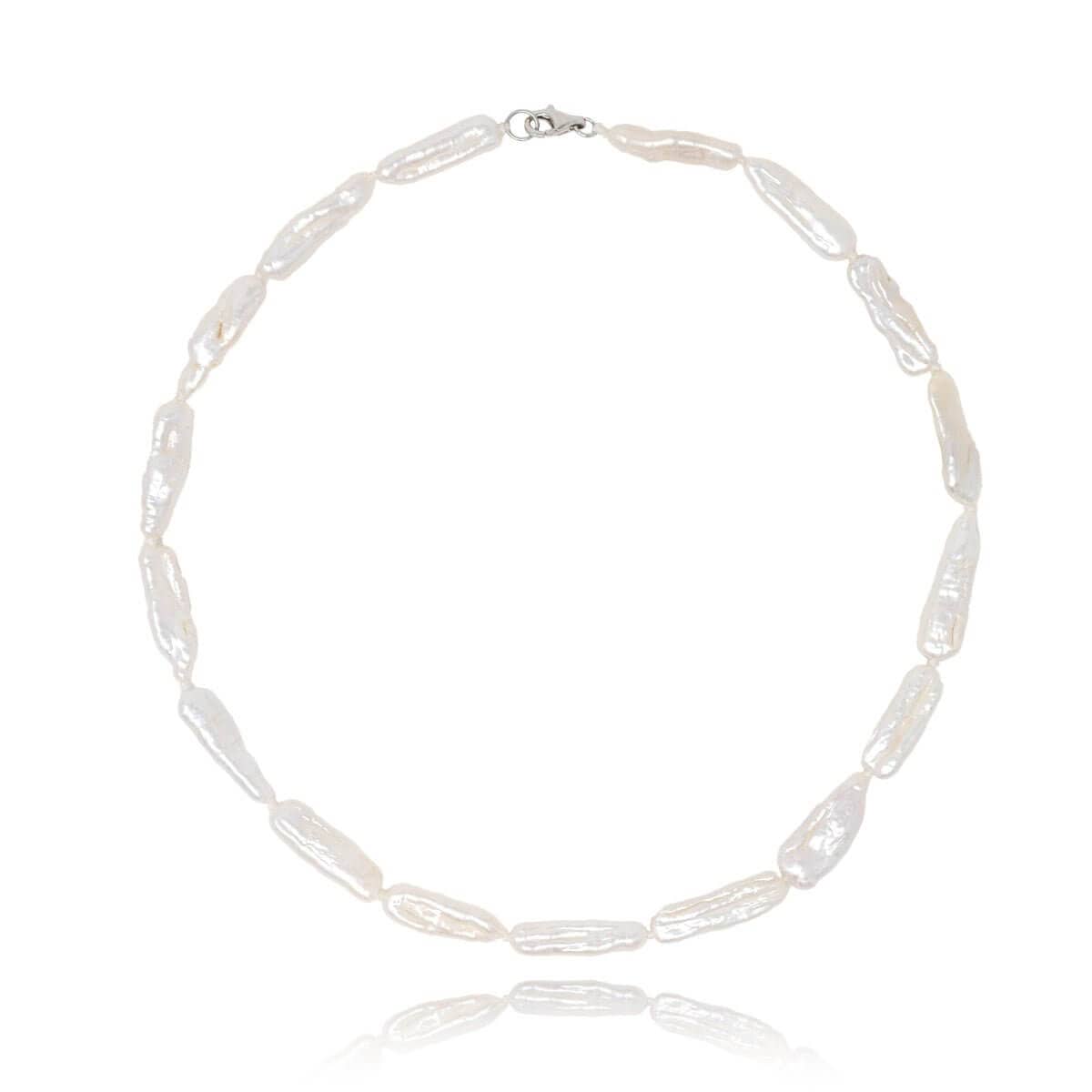 Line Choker Keshi pearls, silver photo