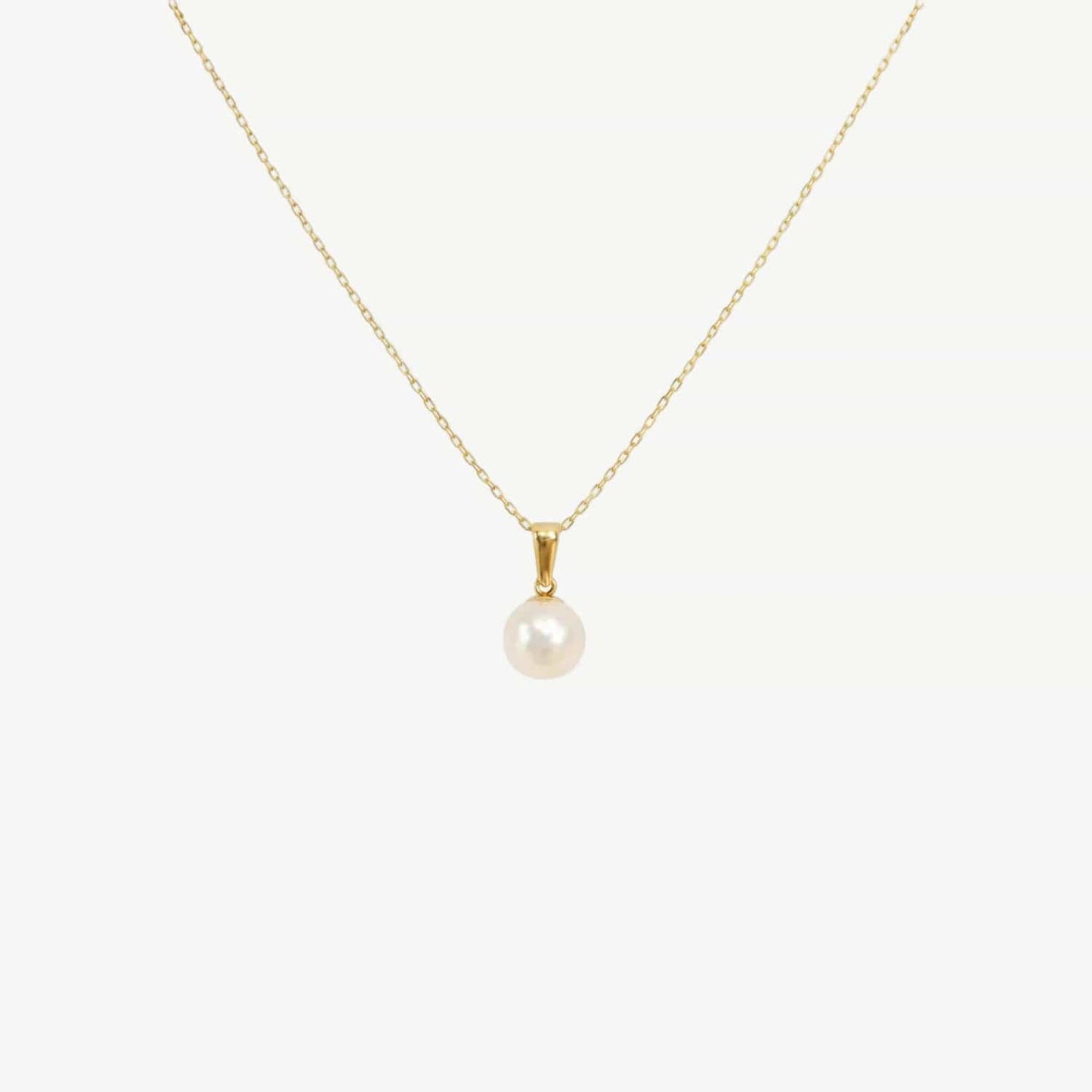 Luna White Pendant Necklace, Gold 14K photo