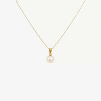 Luna White Pendant Necklace, Gold 14K photo