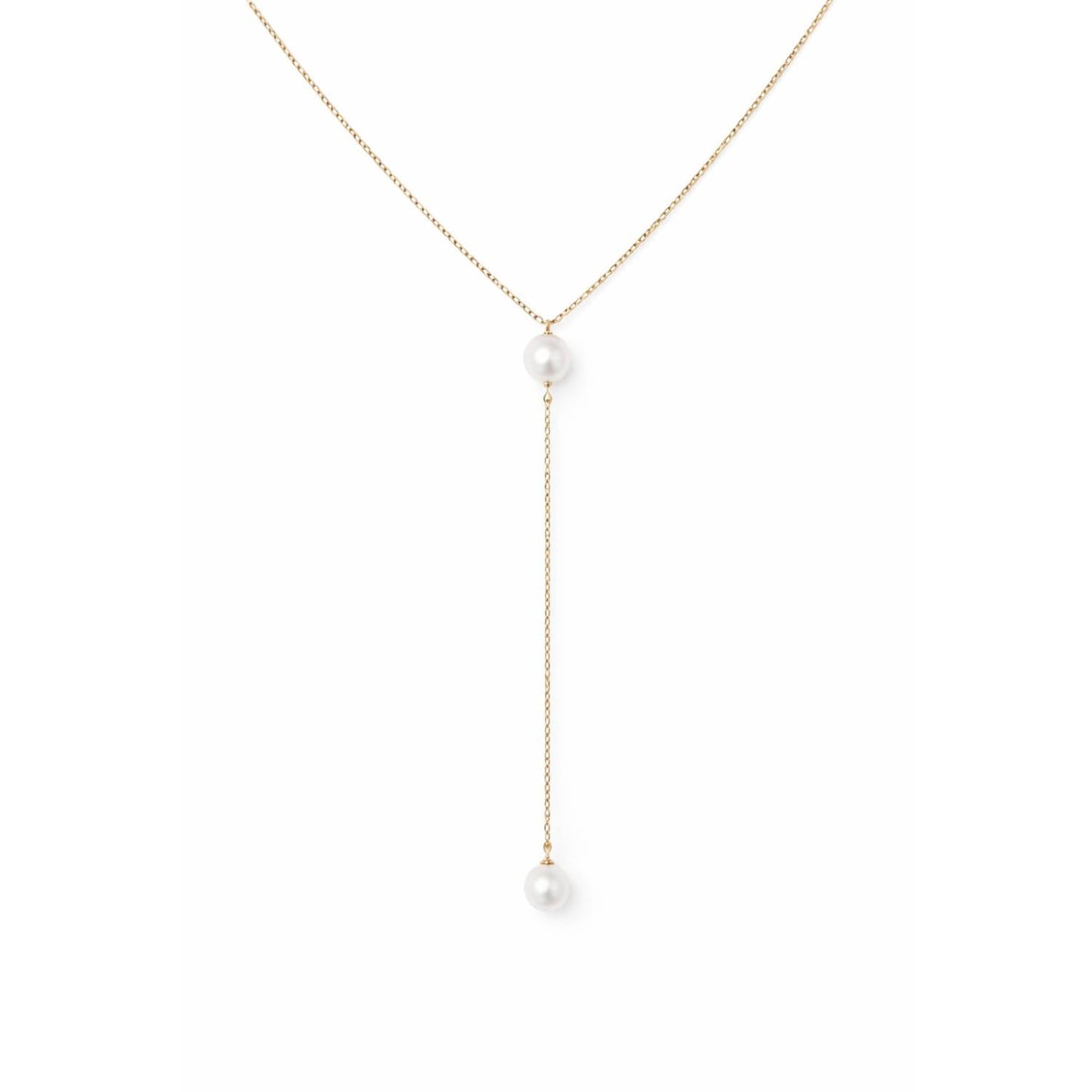 Necklace Chain with 2 pearls, gold-filled photo