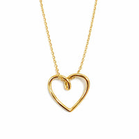 Open Heart Necklace, Gold-Plated Silver photo