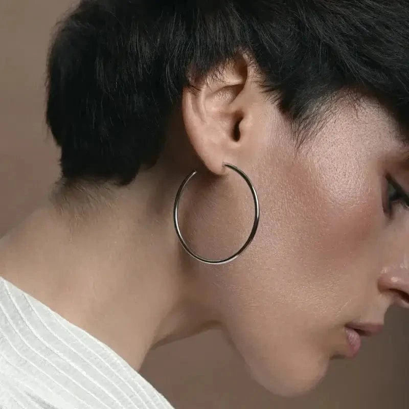 Gold Moon Hoop Earrings 2 in 1 photo