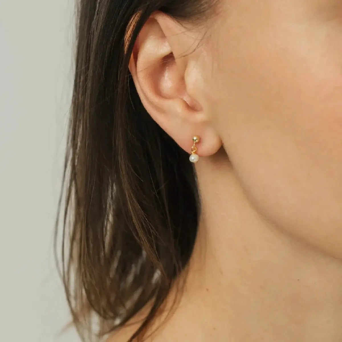 Pearl drop earrings 3mm photo