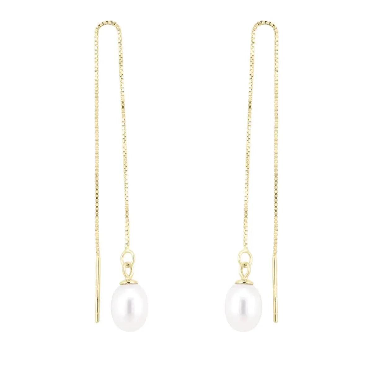 Flow pearl earrings, gold and silver photo