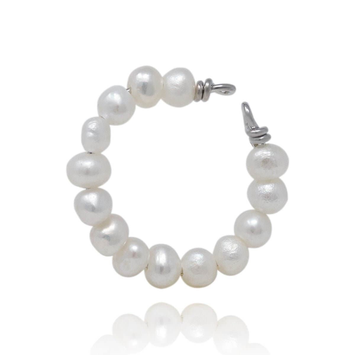 Pearl Cuff 3 mm, silver photo