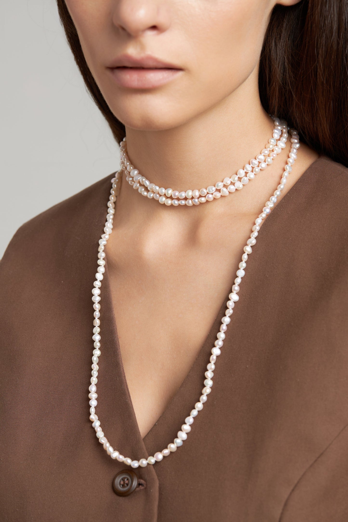 Silk Drop Baroque Pearls Necklace photo