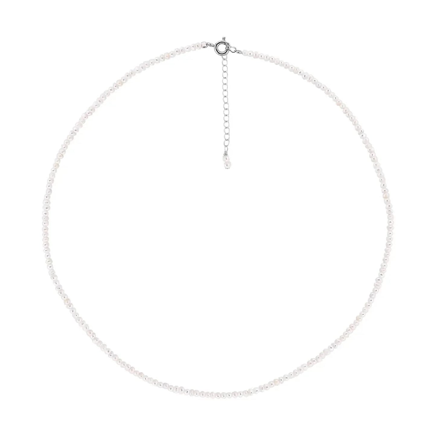 Choker White Round 3mm Pearls photo