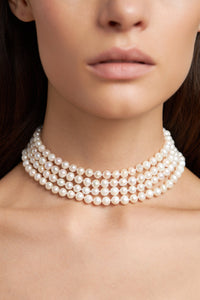 Silk Drop Round Pearls Necklace photo